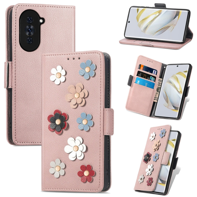 For Huawei Nova 10 Stereoscopic Flowers Leather Phone Case