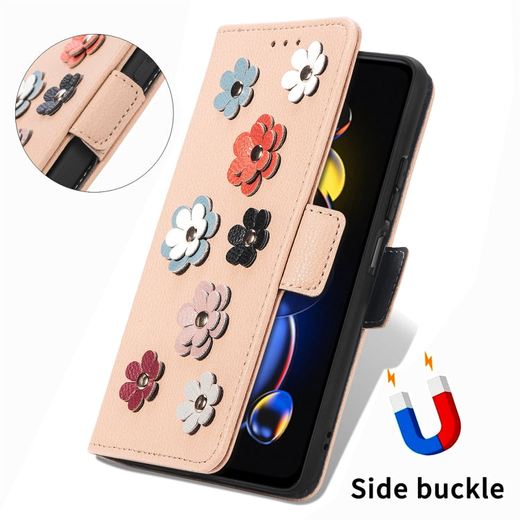 For Xiaomi Redmi Note 11T Stereoscopic Flowers Leather Phone Case