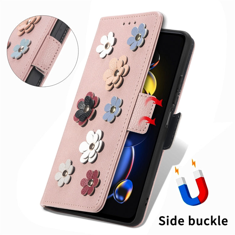 For Xiaomi Redmi Note 11T Stereoscopic Flowers Leather Phone Case