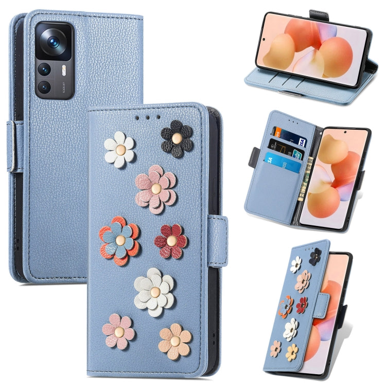 For Xiaomi 12T / Redmi K50 Ultra Stereoscopic Flowers Leather Phone Case