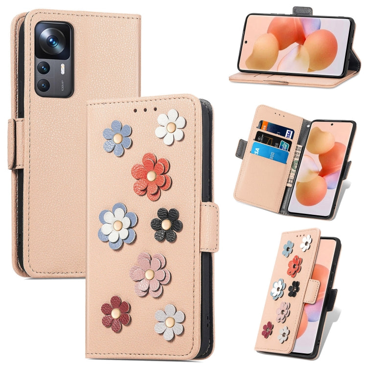 For Xiaomi 12T / Redmi K50 Ultra Stereoscopic Flowers Leather Phone Case