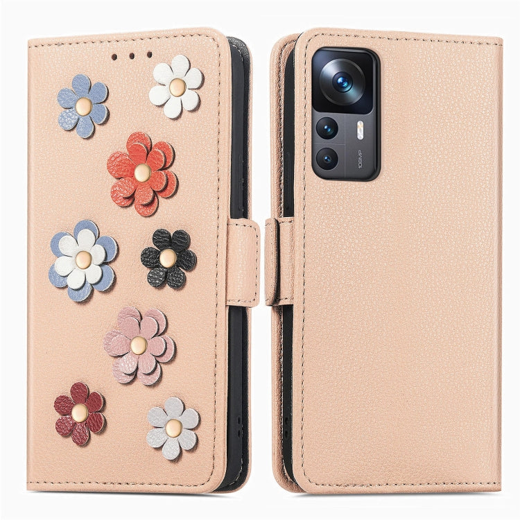 For Xiaomi 12T / Redmi K50 Ultra Stereoscopic Flowers Leather Phone Case