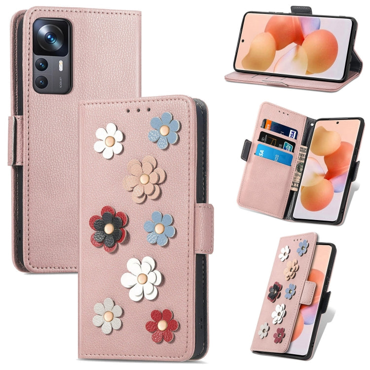 For Xiaomi 12T / Redmi K50 Ultra Stereoscopic Flowers Leather Phone Case