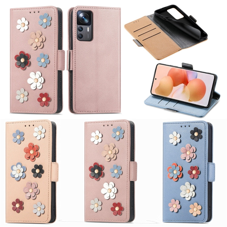 For Xiaomi 12T / Redmi K50 Ultra Stereoscopic Flowers Leather Phone Case