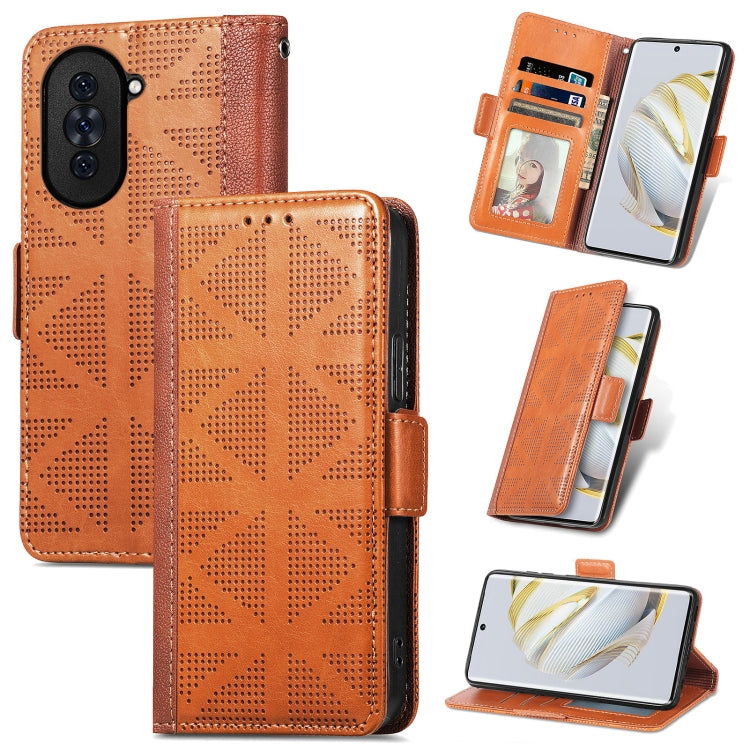 For Huawei Nova 10 Grid Leather Flip Phone Case