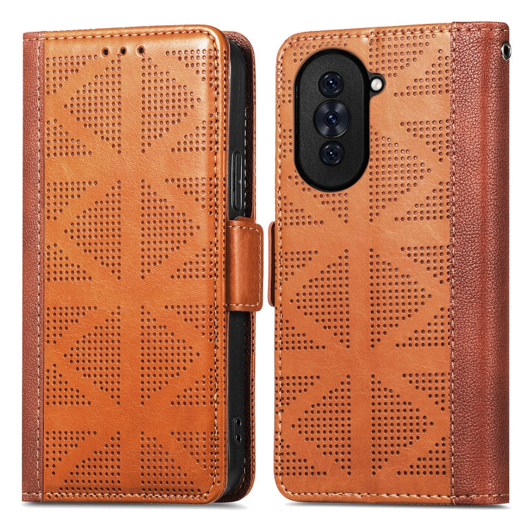 For Huawei Nova 10 Grid Leather Flip Phone Case