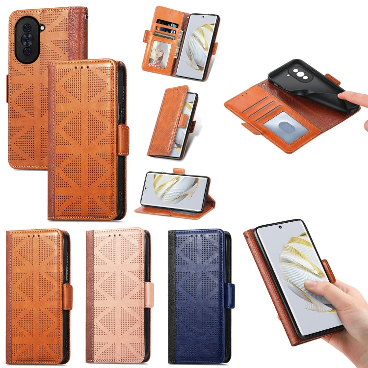 For Huawei Nova 10 Grid Leather Flip Phone Case