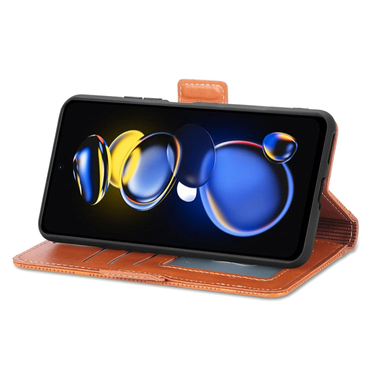 For Xiaomi Redmi Note 11T Grid Leather Flip Phone Case