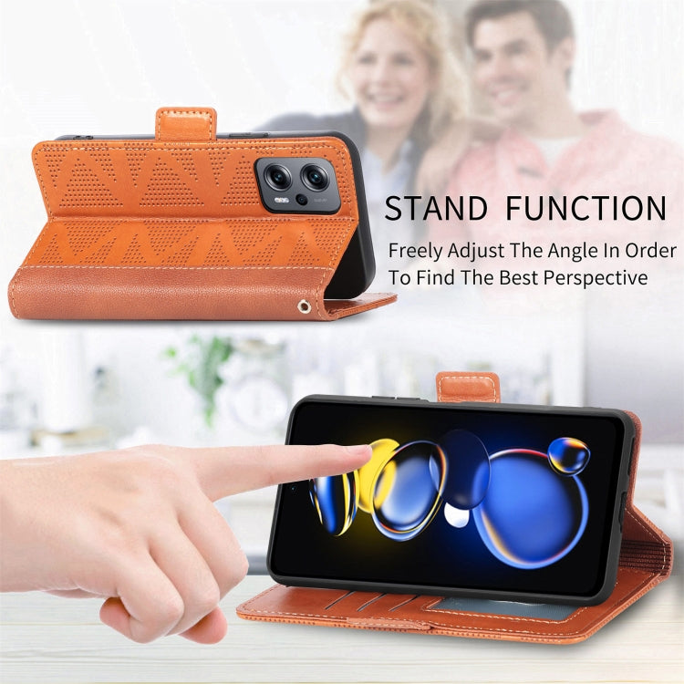 For Xiaomi Redmi Note 11T Grid Leather Flip Phone Case