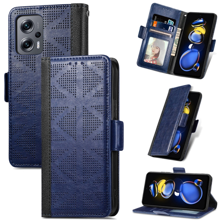 For Xiaomi Redmi Note 11T Grid Leather Flip Phone Case