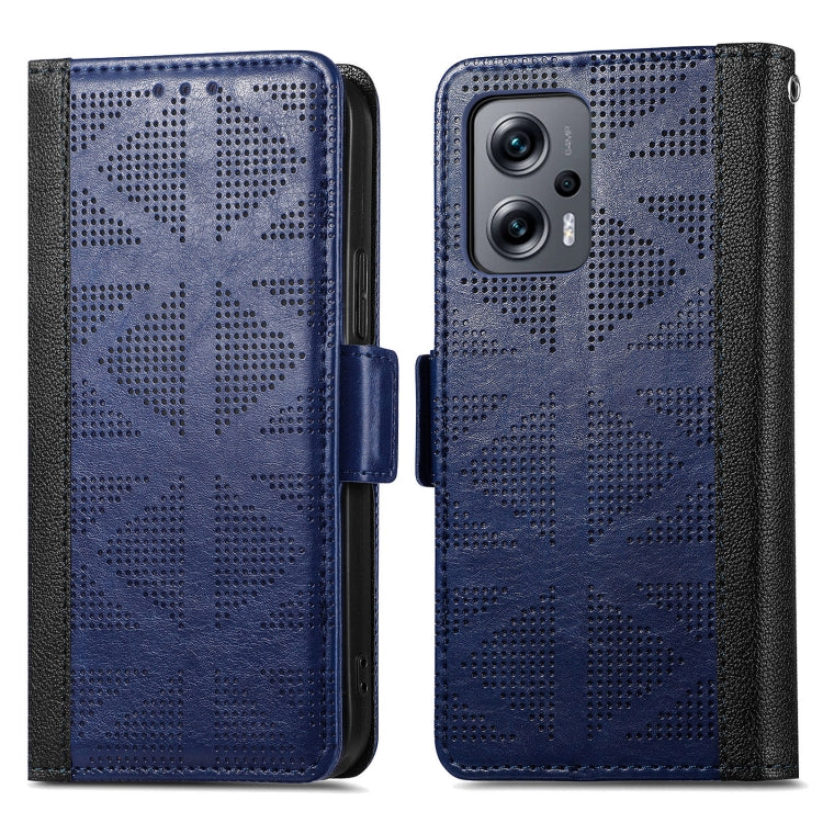 For Xiaomi Redmi Note 11T Grid Leather Flip Phone Case