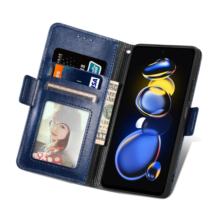 For Xiaomi Redmi Note 11T Grid Leather Flip Phone Case