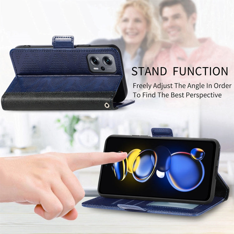 For Xiaomi Redmi Note 11T Grid Leather Flip Phone Case