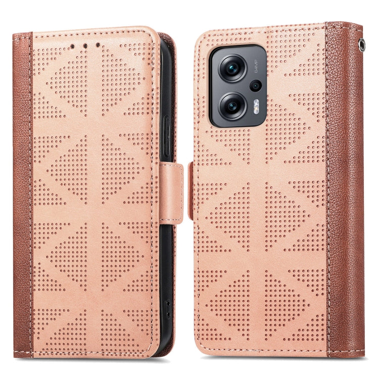 For Xiaomi Redmi Note 11T Grid Leather Flip Phone Case