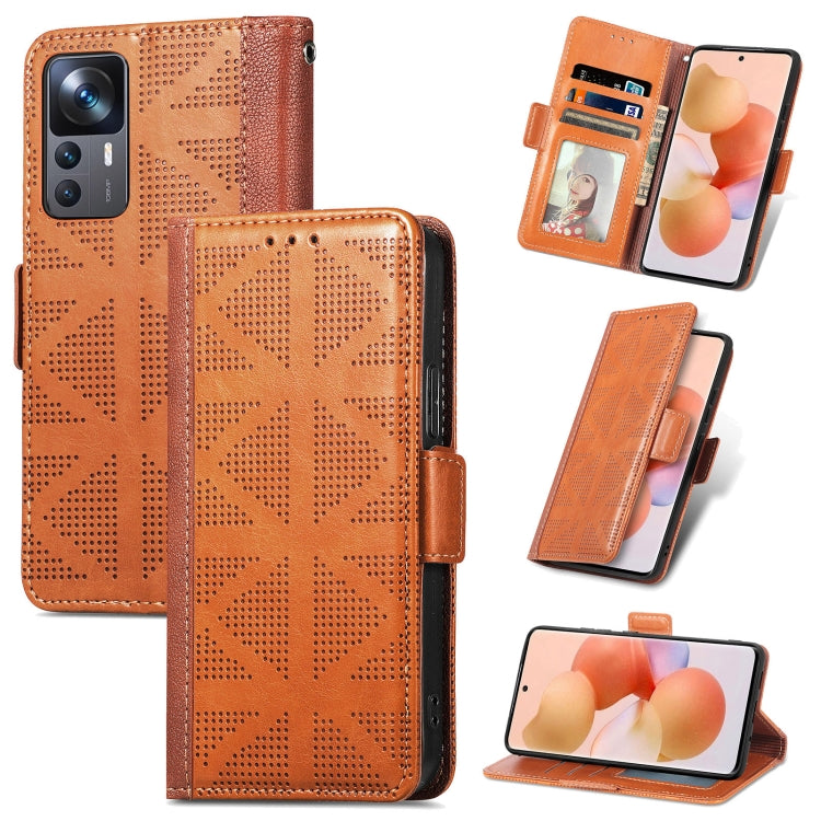 For Xiaomi 12T / Redmi K50 Ultra Grid Leather Flip Phone Case