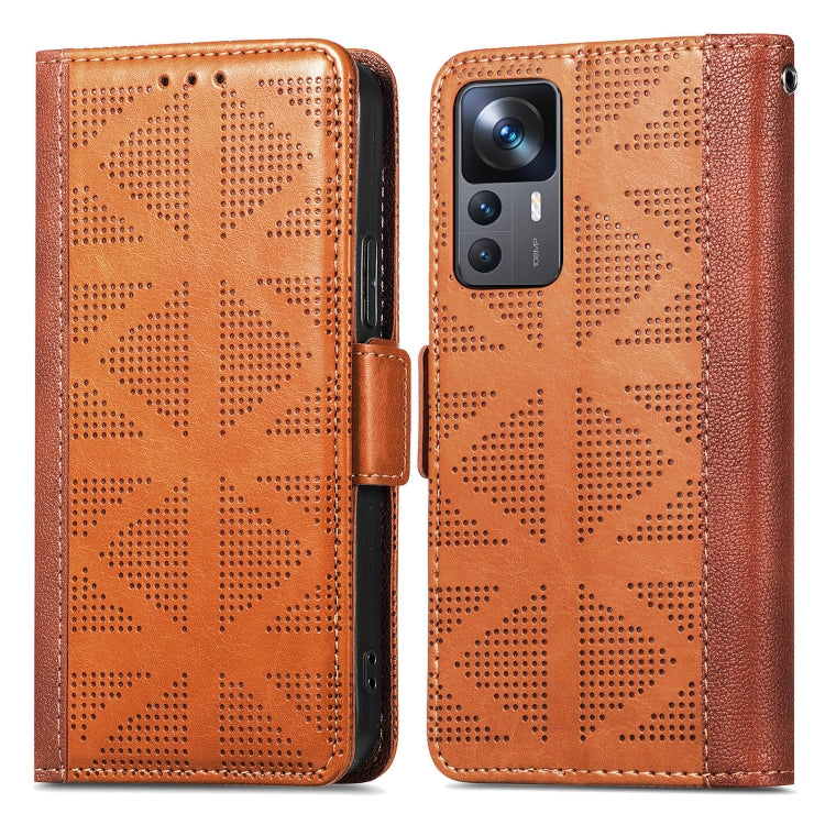 For Xiaomi 12T / Redmi K50 Ultra Grid Leather Flip Phone Case