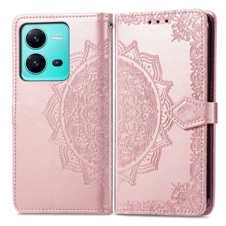 For vivo V25 Mandala Flower Embossed Leather Phone Case
