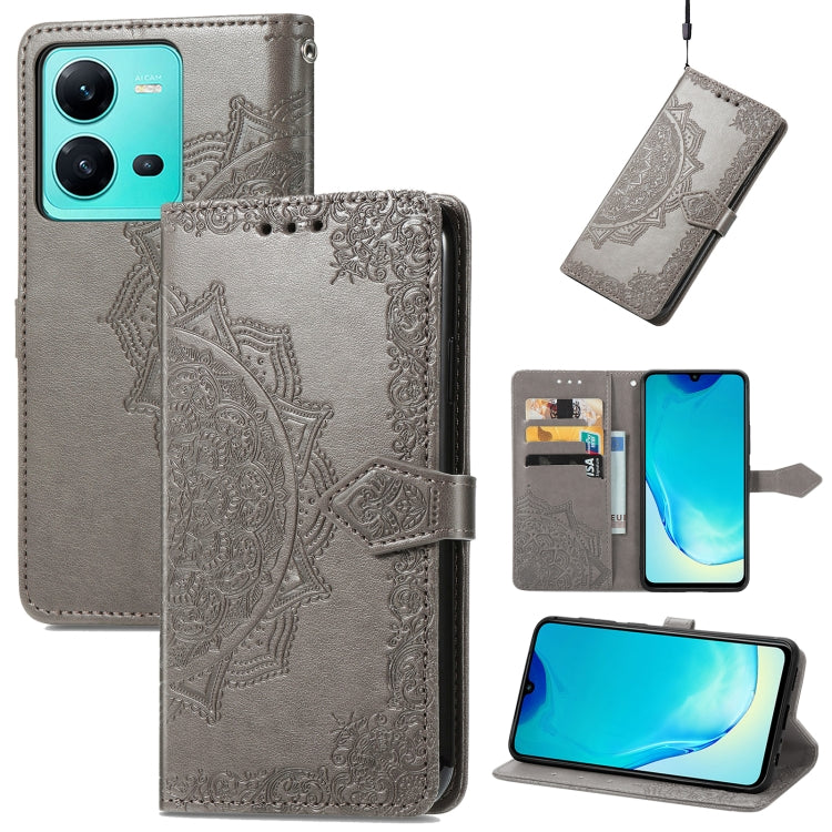 For vivo V25 Mandala Flower Embossed Leather Phone Case
