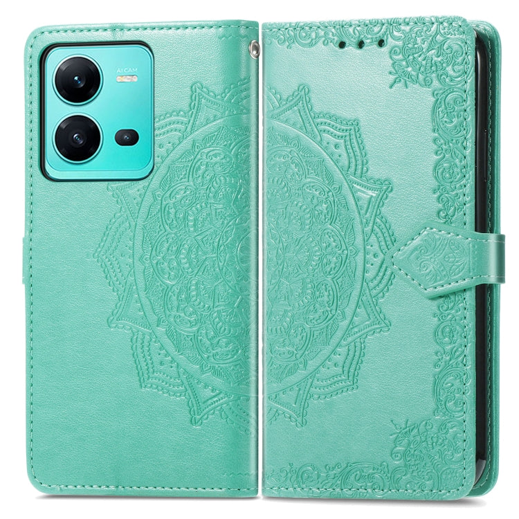 For vivo V25 Mandala Flower Embossed Leather Phone Case