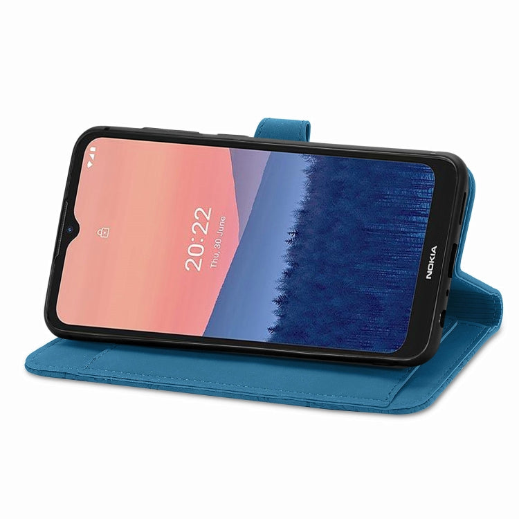 For Nokia C21 Embossed Flower Zipper Leather Phone Case