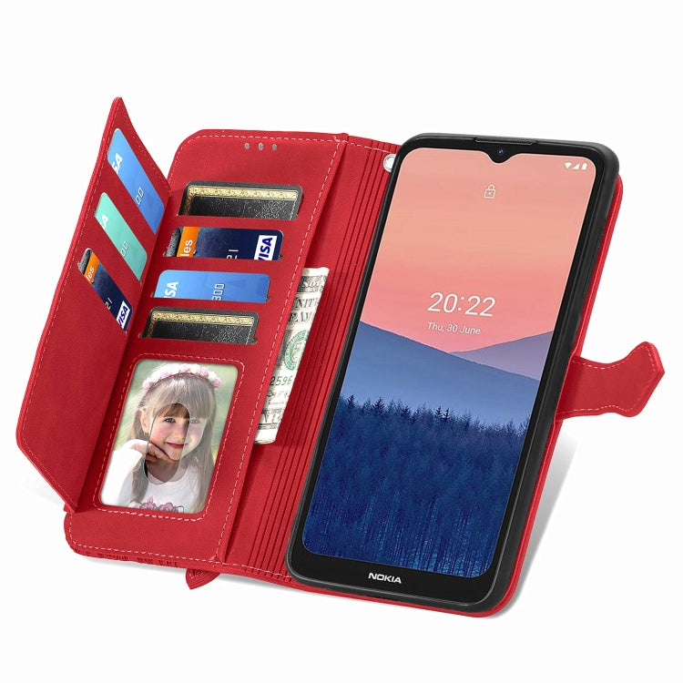 For Nokia C21 Embossed Flower Zipper Leather Phone Case