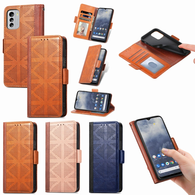 For Nokia G60 Grid Leather Flip Phone Case