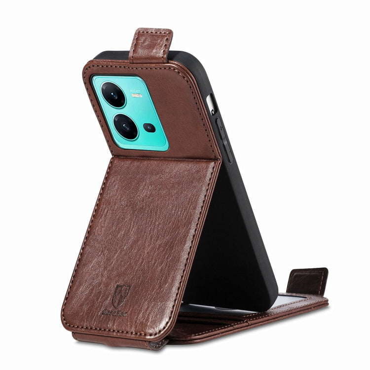 For vivo V25 Splicing Wallet Card Holder Vertical Flip Leather Phone Case