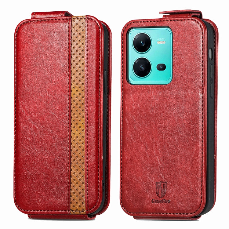 For vivo V25 Splicing Wallet Card Holder Vertical Flip Leather Phone Case