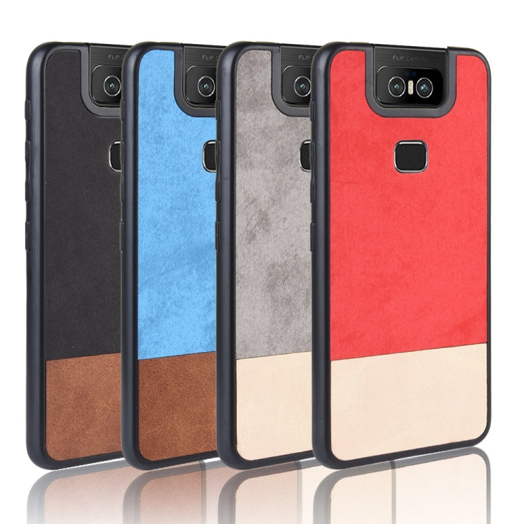 Shockproof Color Matching Denim PC + PU + TPU Protective Case For Asus Zenfone 6/6Z ZS630KL