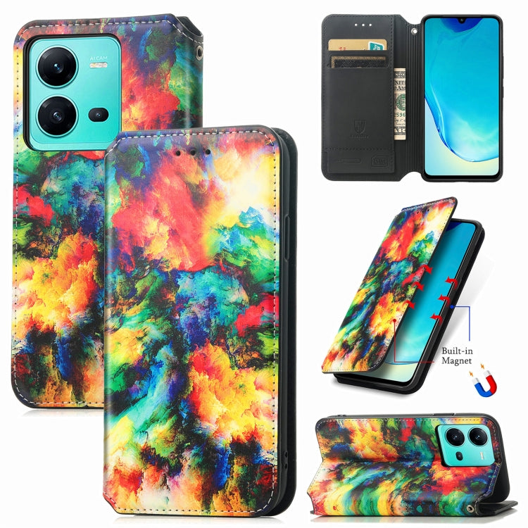 For vivo V25 CaseNeo Colorful Magnetic Leather Phone Case