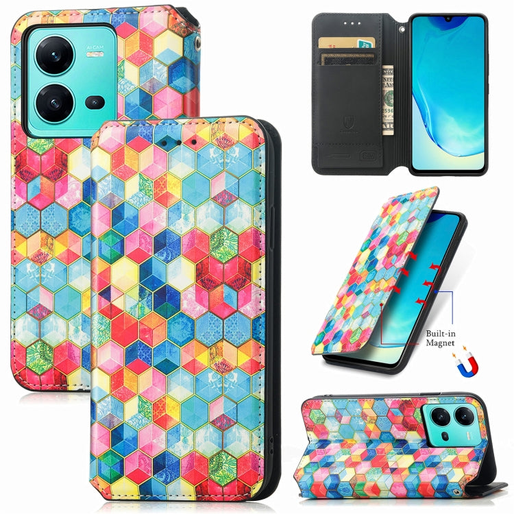 For vivo V25 CaseNeo Colorful Magnetic Leather Phone Case