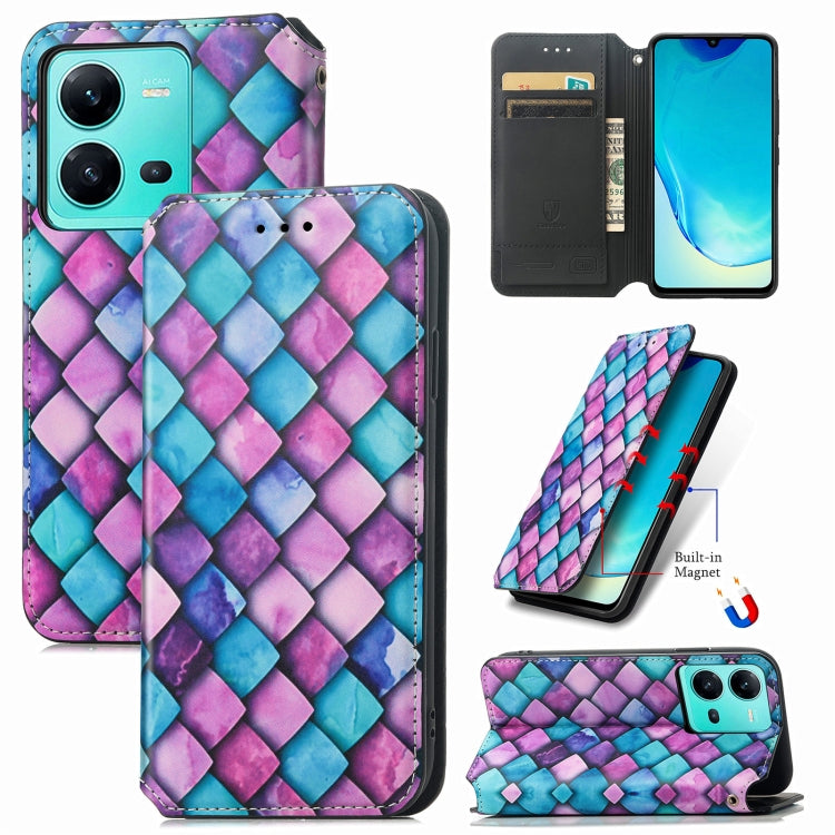 For vivo V25 CaseNeo Colorful Magnetic Leather Phone Case