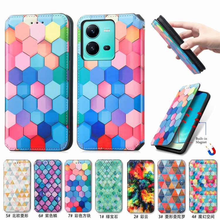 For vivo V25 CaseNeo Colorful Magnetic Leather Phone Case