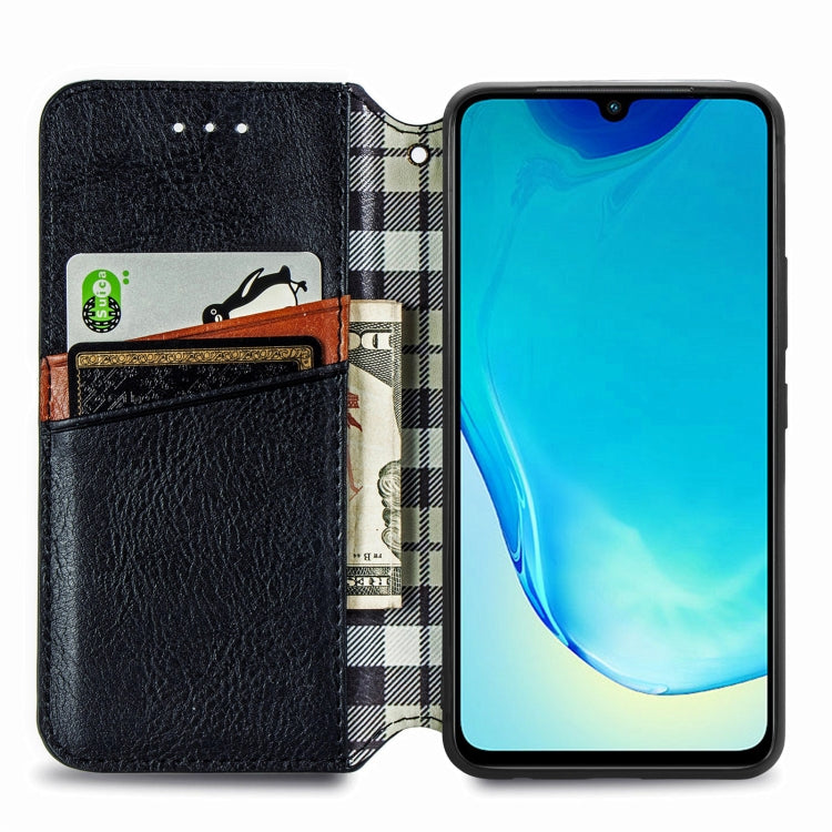 For vivo V25 Cubic Grid Pressed Magnetic Leather Phone Case