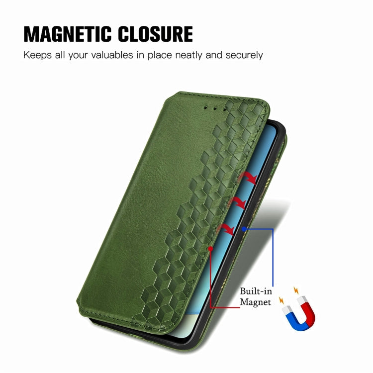 For vivo V25 Cubic Grid Pressed Magnetic Leather Phone Case