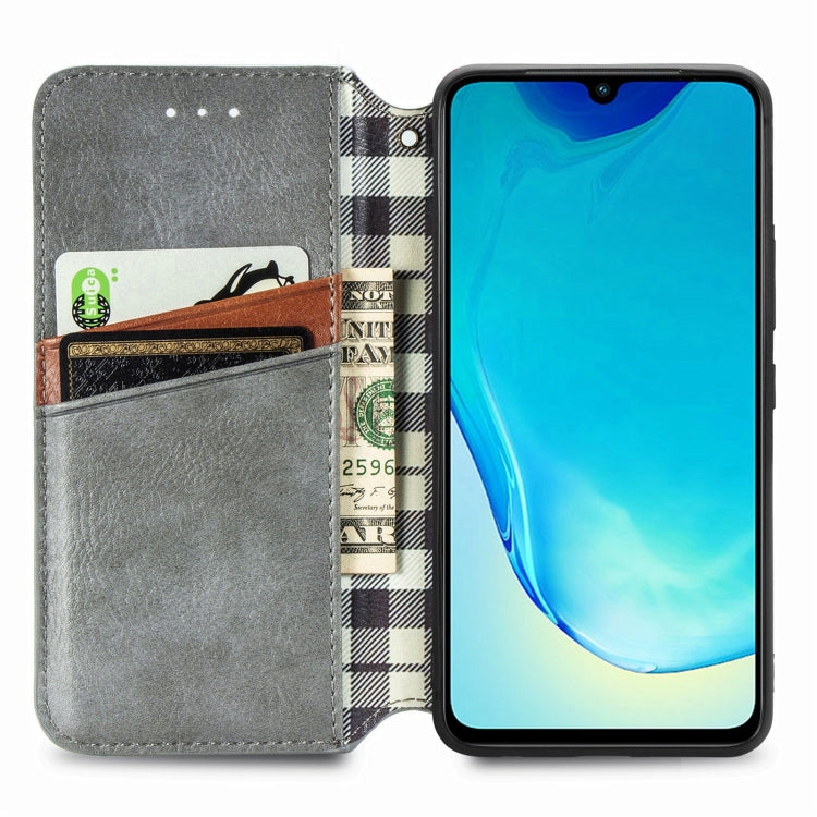 For vivo V25 Cubic Grid Pressed Magnetic Leather Phone Case