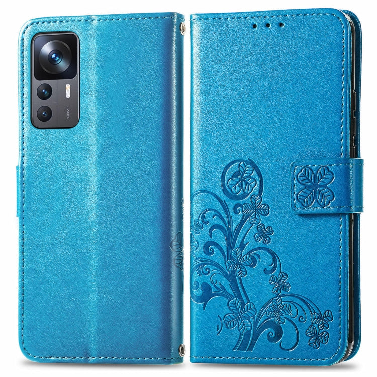 For Xiaomi 12T / Redmi K50 Ultra Four-leaf Clasp Embossed Buckle Leather Phone Case