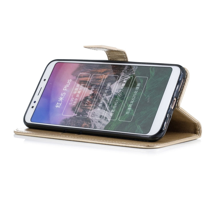 Plum Blossom Pattern Diamond Encrusted Leather Case for Xiaomi Redmi 5 Plus, with Holder & Card Slots