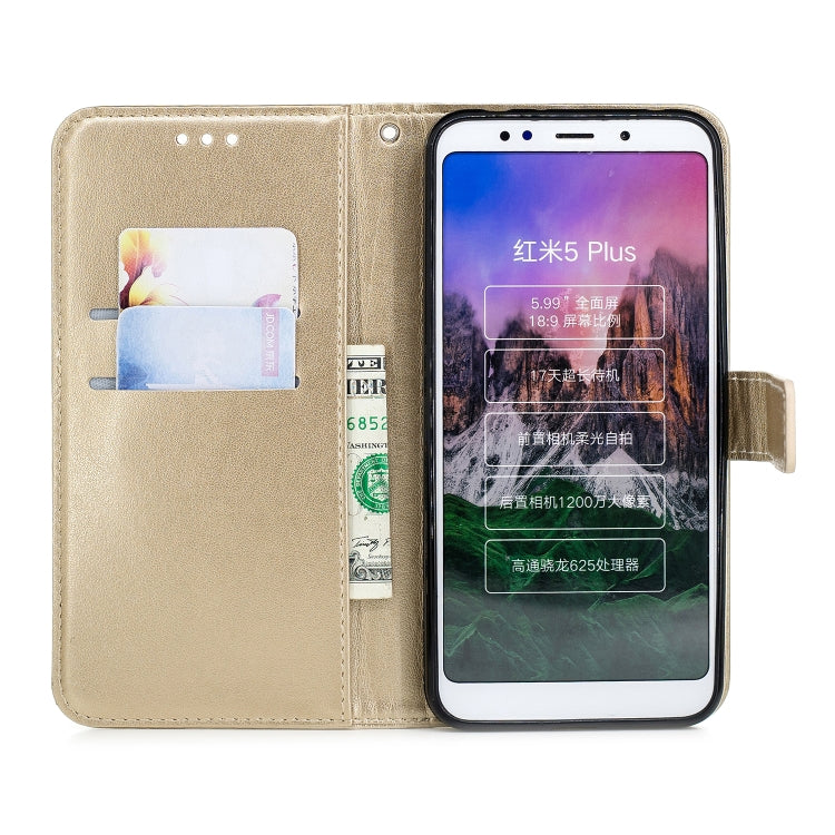 Plum Blossom Pattern Diamond Encrusted Leather Case for Xiaomi Redmi 5 Plus, with Holder & Card Slots