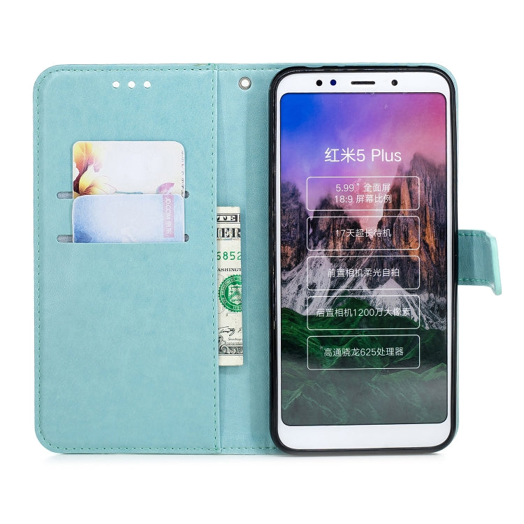 Plum Blossom Pattern Diamond Encrusted Leather Case for Xiaomi Redmi 5 Plus, with Holder & Card Slots