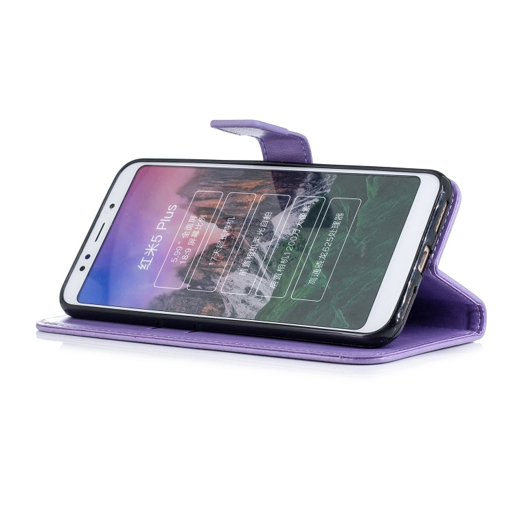 Plum Blossom Pattern Diamond Encrusted Leather Case for Xiaomi Redmi 5 Plus, with Holder & Card Slots