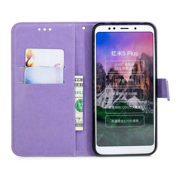 Plum Blossom Pattern Diamond Encrusted Leather Case for Xiaomi Redmi 5 Plus, with Holder & Card Slots