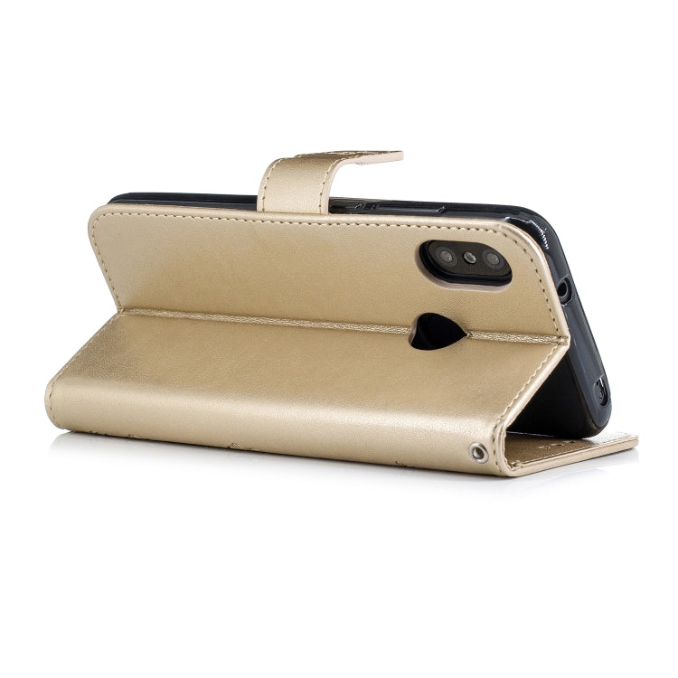 Plum Blossom Pattern Diamond Encrusted Leather Case for Xiaomi Redmi 6 Pro ,with Holder & Card Slots