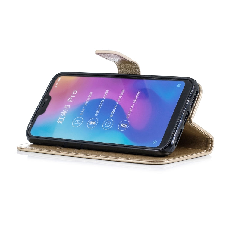 Plum Blossom Pattern Diamond Encrusted Leather Case for Xiaomi Redmi 6 Pro ,with Holder & Card Slots