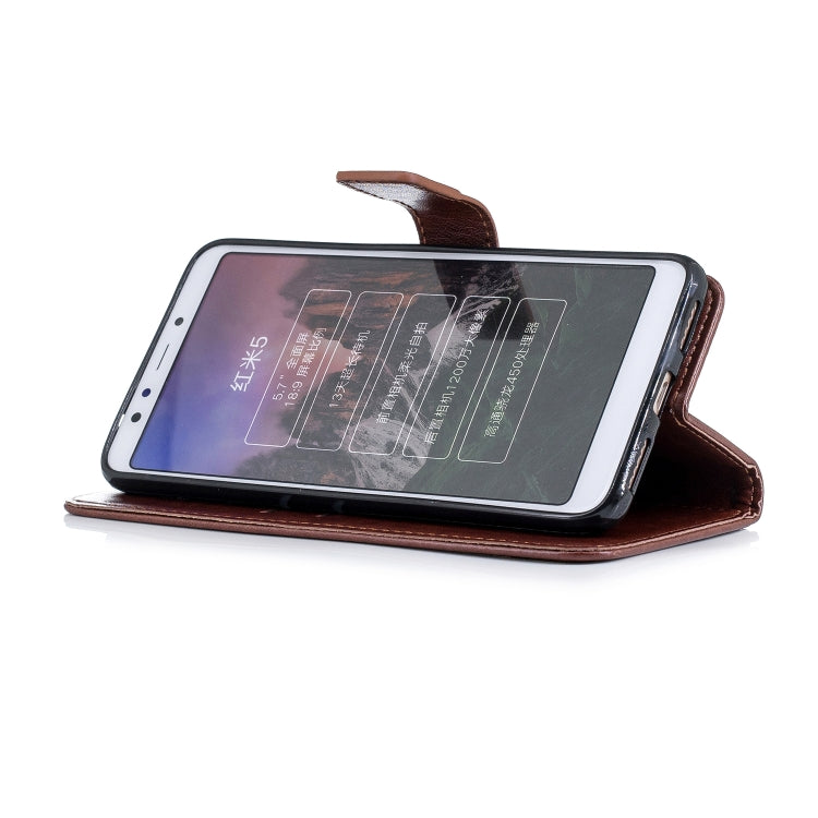 Plum Blossom Pattern Diamond Encrusted Leather Case for Xiaomi Redmi 5 ,with Holder & Card Slots