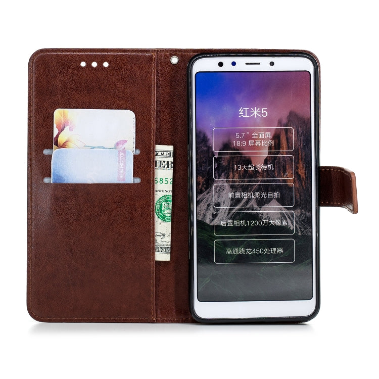 Plum Blossom Pattern Diamond Encrusted Leather Case for Xiaomi Redmi 5 ,with Holder & Card Slots