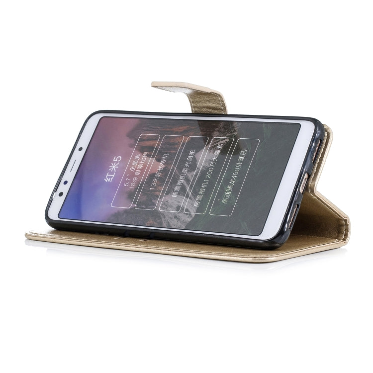 Plum Blossom Pattern Diamond Encrusted Leather Case for Xiaomi Redmi 5 ,with Holder & Card Slots