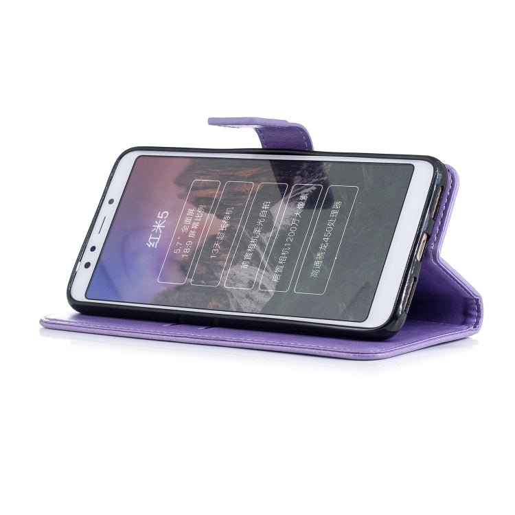 Plum Blossom Pattern Diamond Encrusted Leather Case for Xiaomi Redmi 5 ,with Holder & Card Slots