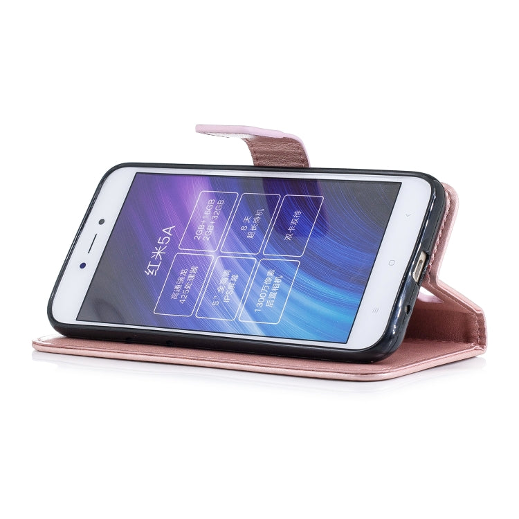 Plum Blossom Pattern Diamond Encrusted Leather Case for Xiaomi Redmi 5A , with Holder & Card Slots