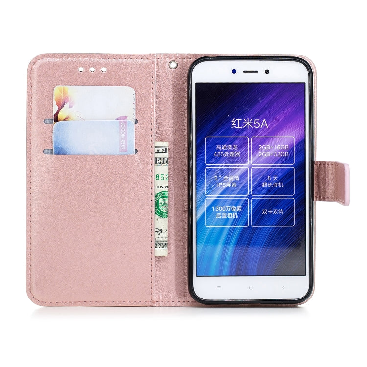 Plum Blossom Pattern Diamond Encrusted Leather Case for Xiaomi Redmi 5A , with Holder & Card Slots